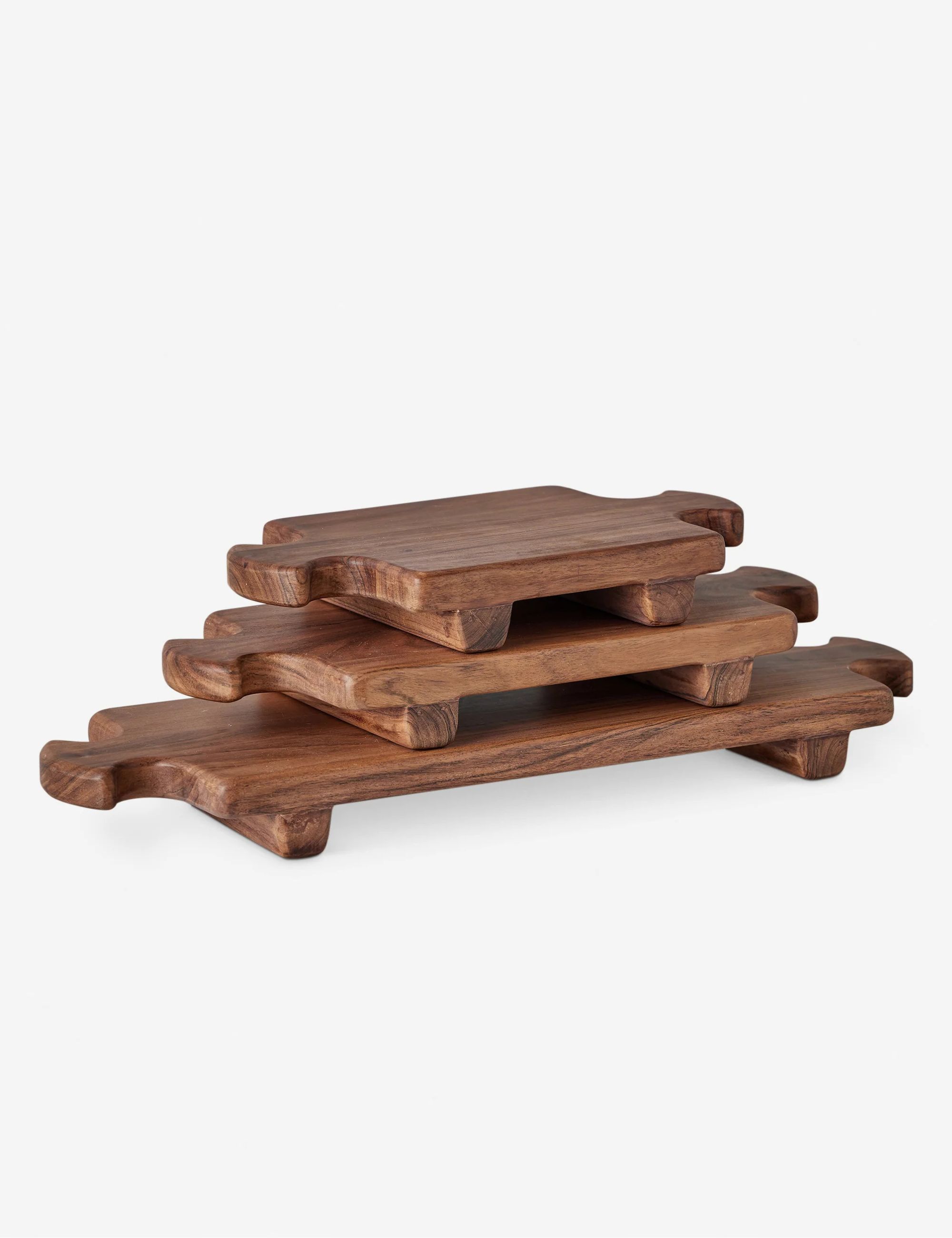 Wooden footed chopping boards