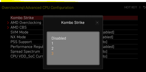 MSI Kombo Strike 5800X3D Overclocking Utility