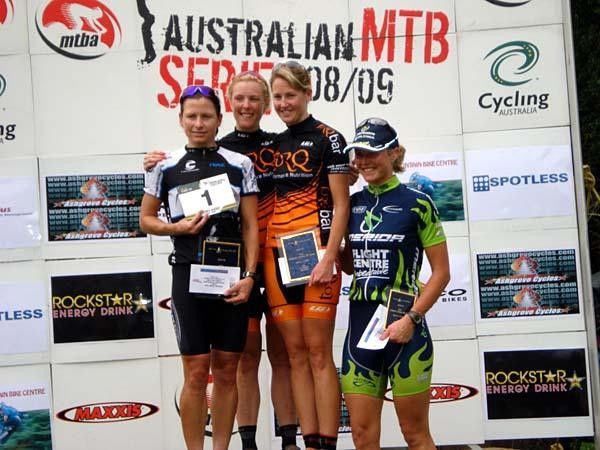 Winners are grinners - series leader Jodie Willet, Katherine O'Shea, Jo Wall, and Jo Bennett