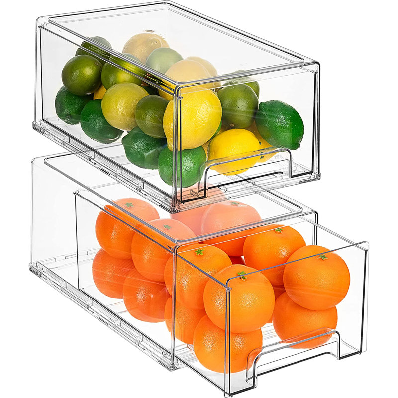 Prep & Savour Corrinn Sorbus 2 Pack Large Clear Stackable Pull-Out Organization and Storage Drawers & Reviews | Wayfair