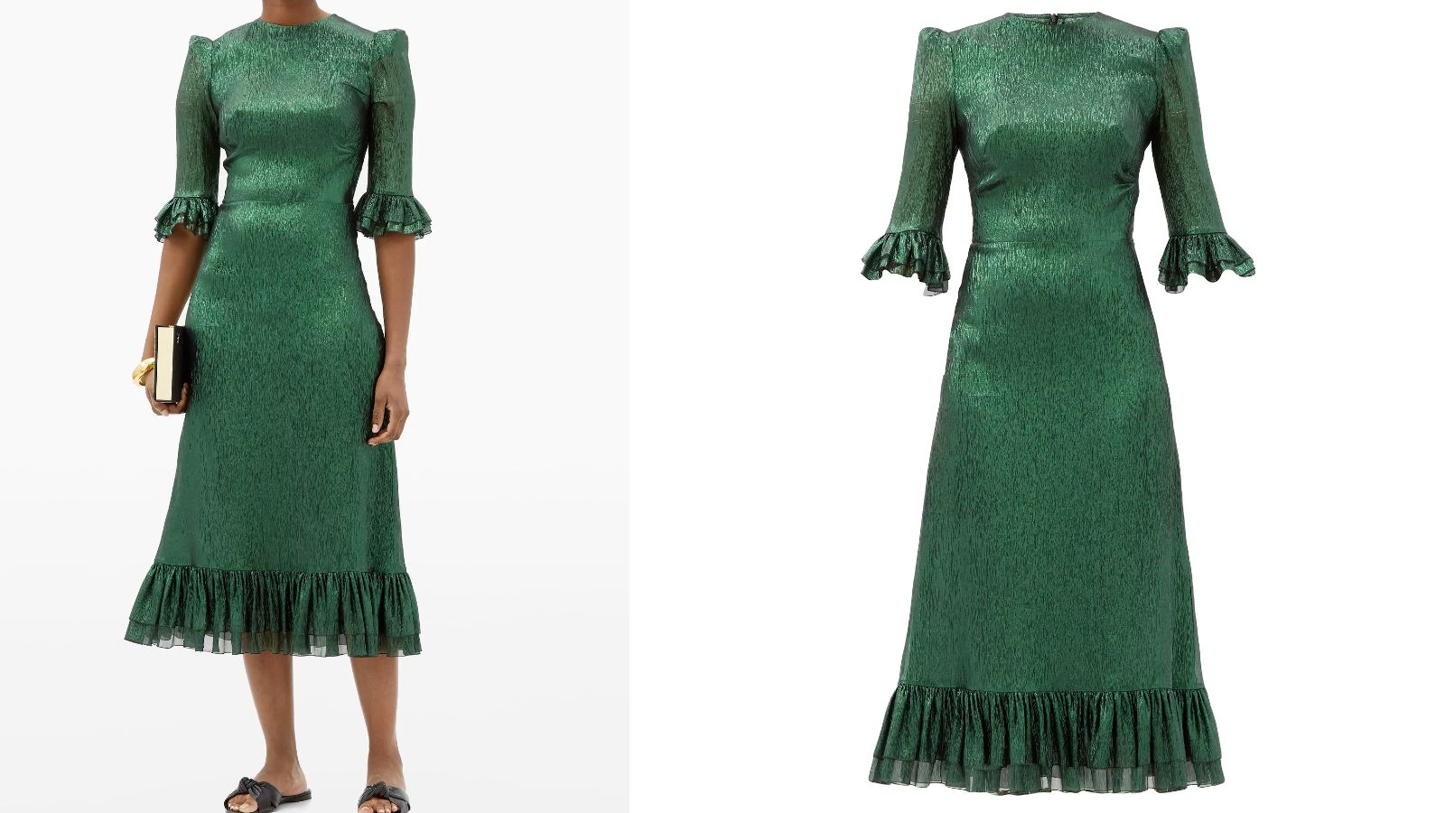 The Vampire’s Wife The Falconetti Ruffled Metallic Silk-blend Dress