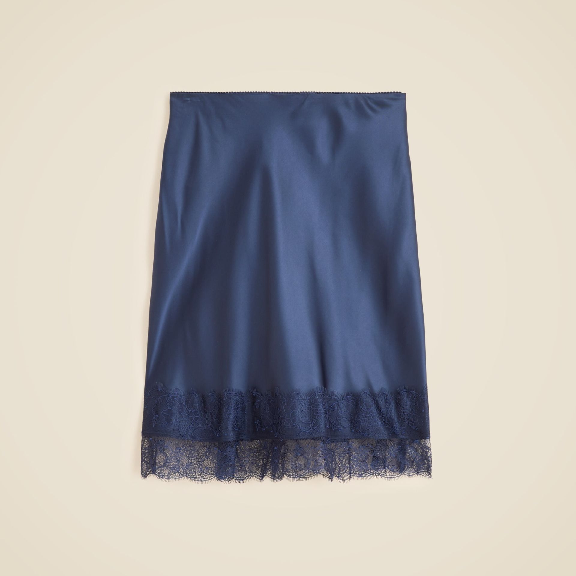 Gwen Lace-Trim Slip Skirt in Luster Charmeuse
