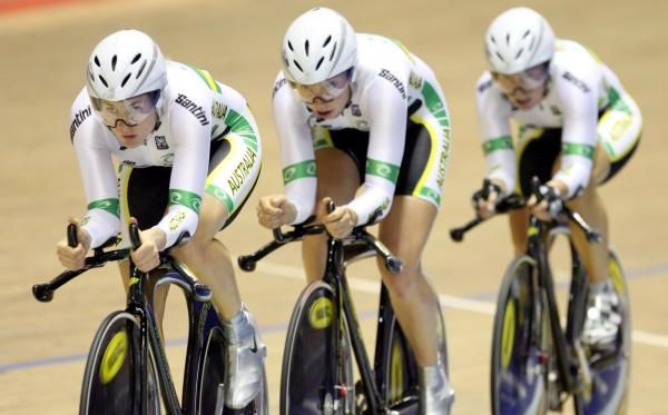 Australia's Belinda Goss, Josephine Tomic and Tess Downing.