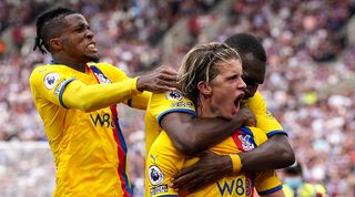 Conor Gallagher in action for Crystal Palace during his successful loan spell across London