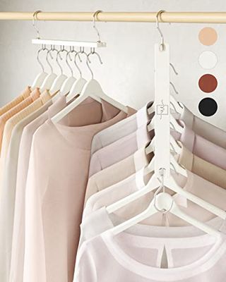 White hanger organizer strip showing six hangers stacked vertically