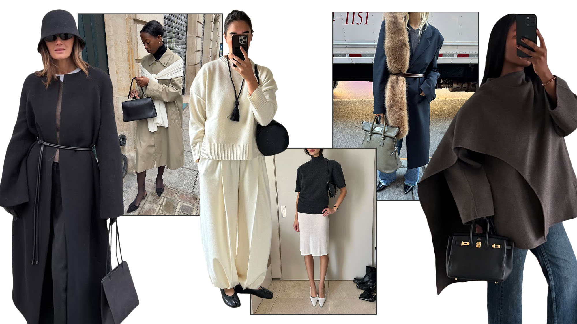 a collage of influencer images featuring cool outfit ideas for 2026