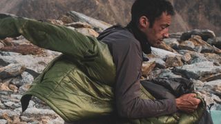 Kilian Jornet in Normal gear for his Alpine Connections challange