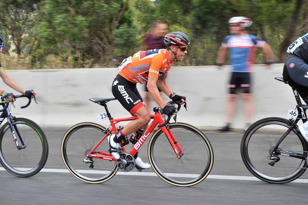 Richie Porte in the ochre jersey