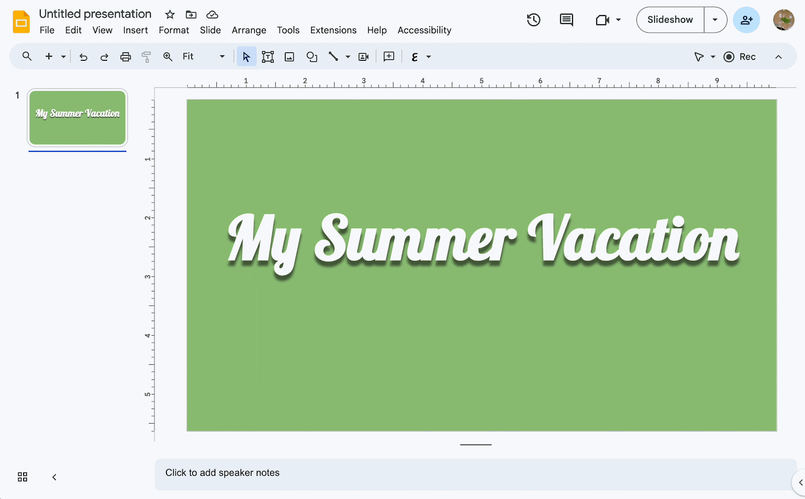 Dragging and dropping an image to replace the background in Google Slides