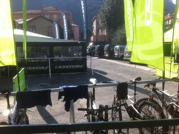 Cannondale's set up at the 2012 team camp in Finale Ligure, Italy.