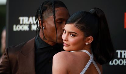 Travis Scott and Kylie Jenner attend the premiere of Netflix's "Travis Scott: Look Mom I Can Fly" at Barker Hangar on August 27, 2019 in Santa Monica, California