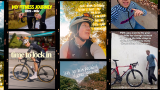 A collage of Instagram posts from cycling creators