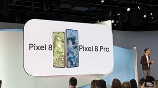 Pixel 8 and Pixel 8 Pro on stage