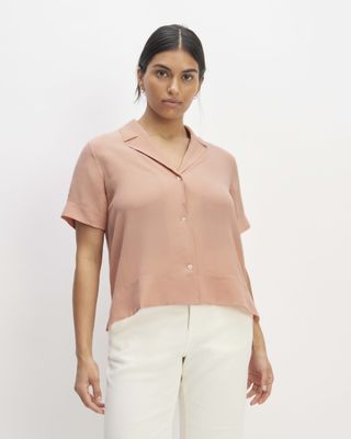 The Washable Clean Silk Short-Sleeve Notch Shirt