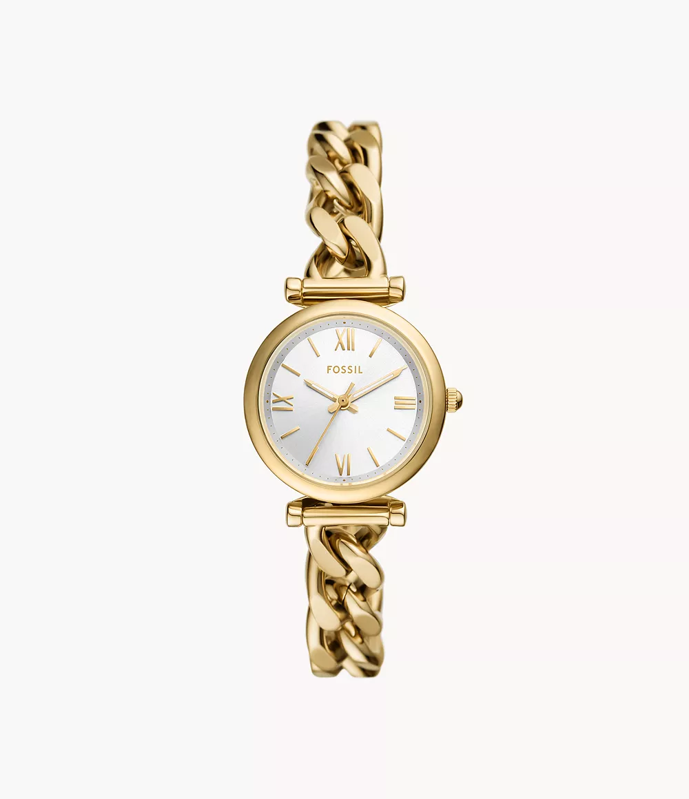 Fossil, Carlie Mini Three-Hand Gold-Tone Stainless Steel Watch