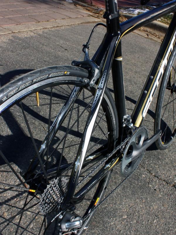 The seat stays are very wide when viewed from the rear
