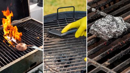 composite of BBQ cleaning methods 