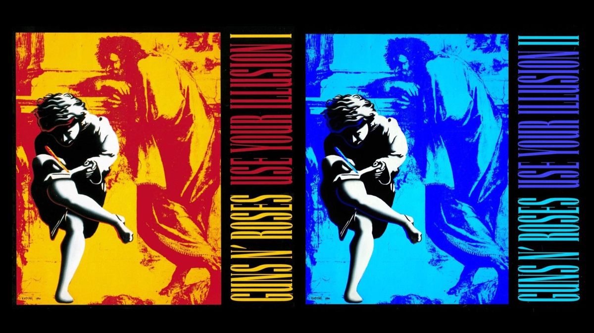 Guns N&#039; Roses &#039;Use Your Illusion I&#039; and &#039;Use Your Illusion II&#039; album cover artwork