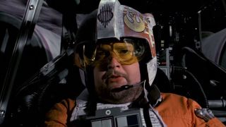 Jek Tono Porkins in an X-Wing in Star Wars