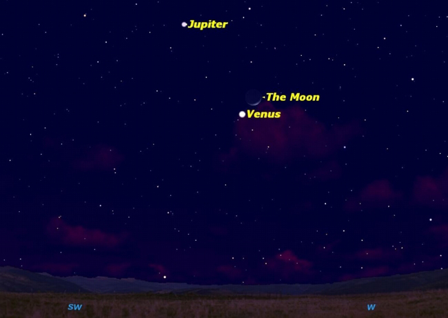 Triple Conjunction Sky Map February 2012