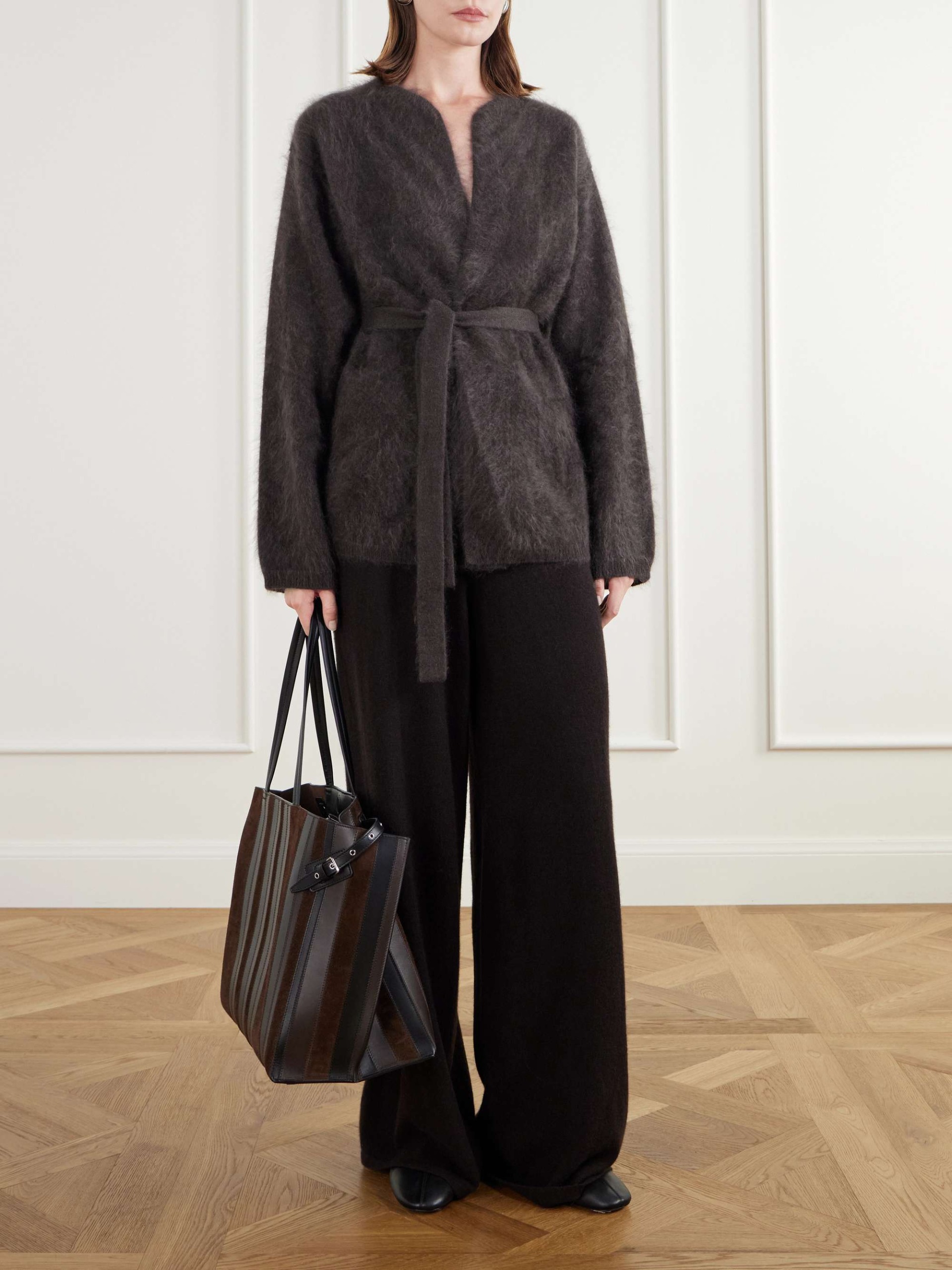 Aria Belted Brushed Cashmere Cardigan