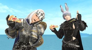 Final Fantasy XIV's "eat pizza" emote.