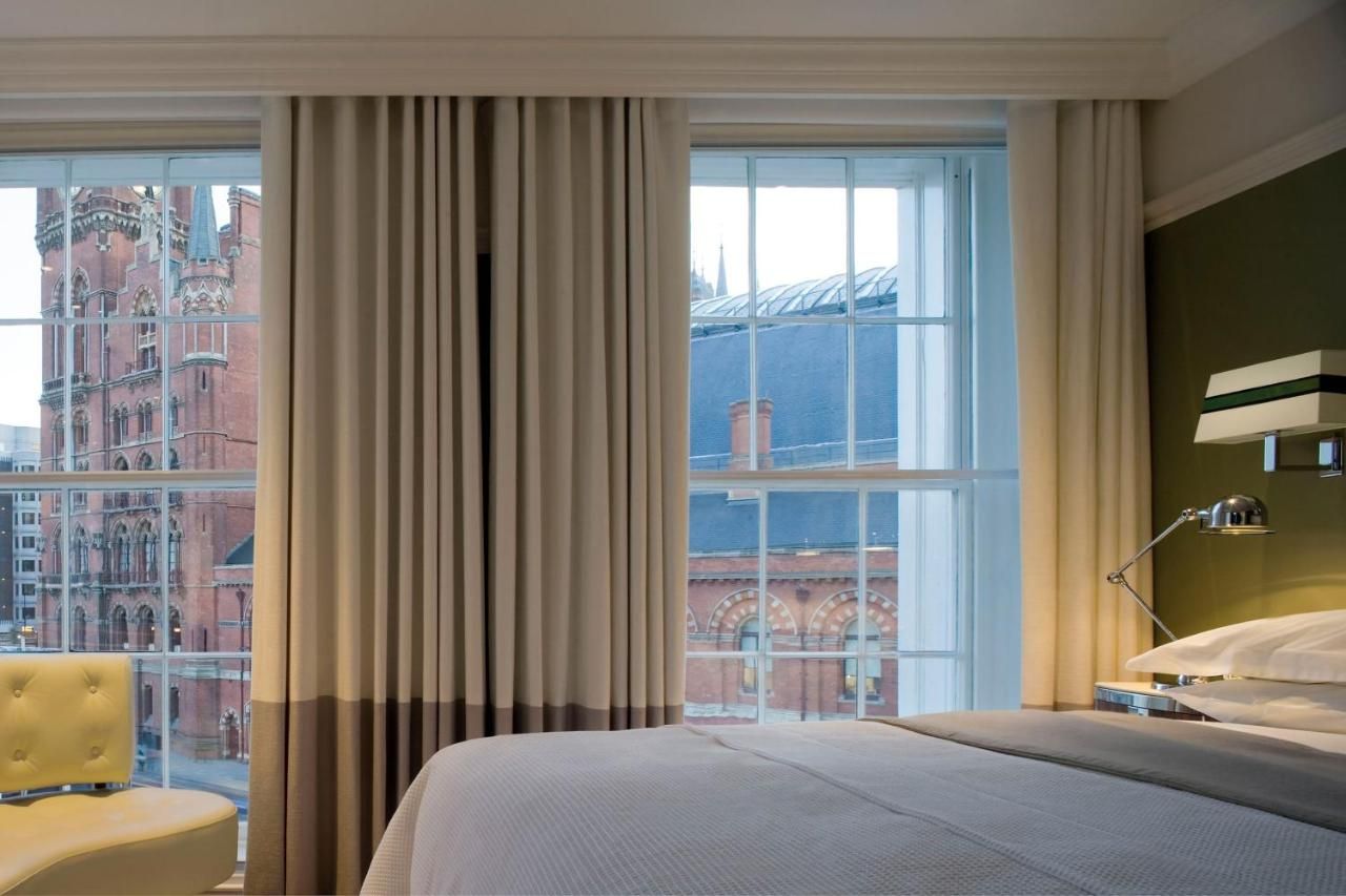 A bedroom inside The Great Northern Hotel, Kings Cross, London.