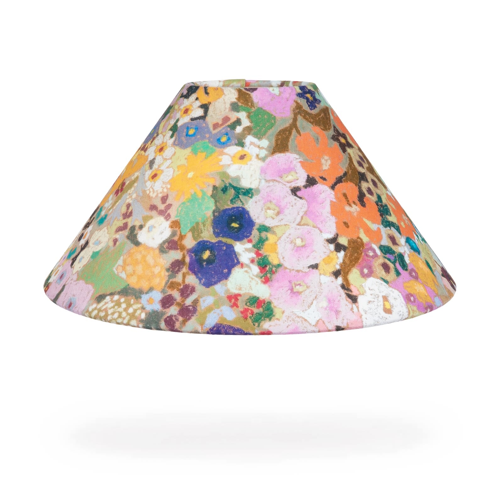 Hollyhocks Cotton Linen Malpas Lampshade - Spring