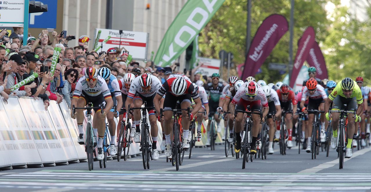 Pascal Ackermann (Bora-Hansgrohe) surges to the front
