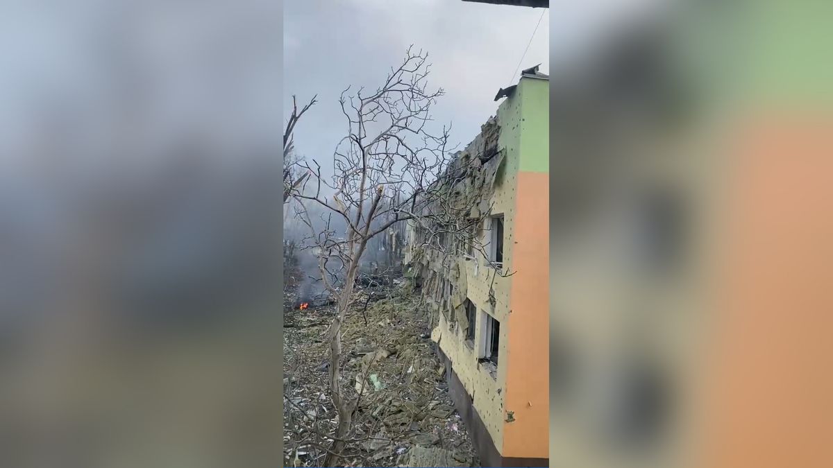 Footage of the bombed-out hospital shows the interior and exterior in tatters.