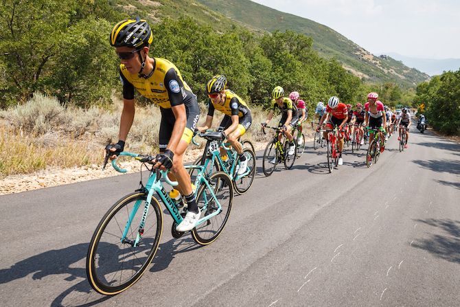 LottoNL-Jumbo lead the way at the base of the Empire Pass climb on stage 6 of the 2018 Tour of Utah