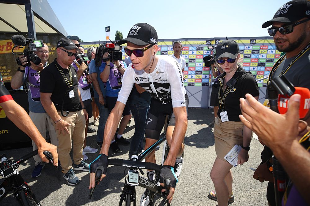Chris Froome (Team Sky) at the start of stage 4
