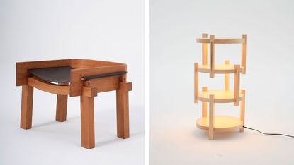 Slow Spain by AHEC: chair and lamp made of AMerican hardwood