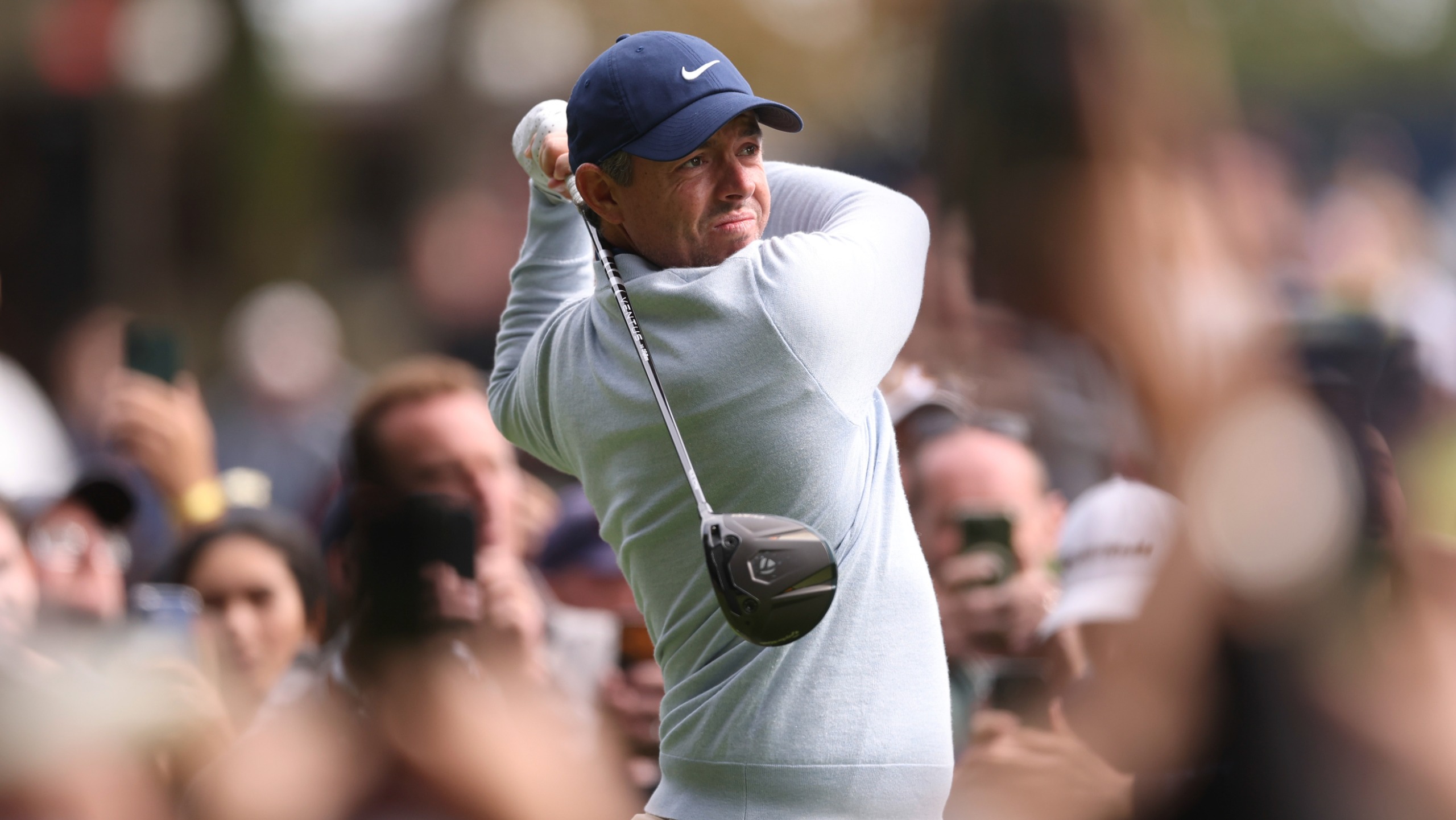 Rory McIlroy in action during the 2026 BMW PGA Championship.