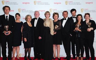 Cast members from Last Tango In Halifax with the Drama Series Award, at the Arqiva British Academy Television Awards 2013 at the Royal Festival Hall, London.