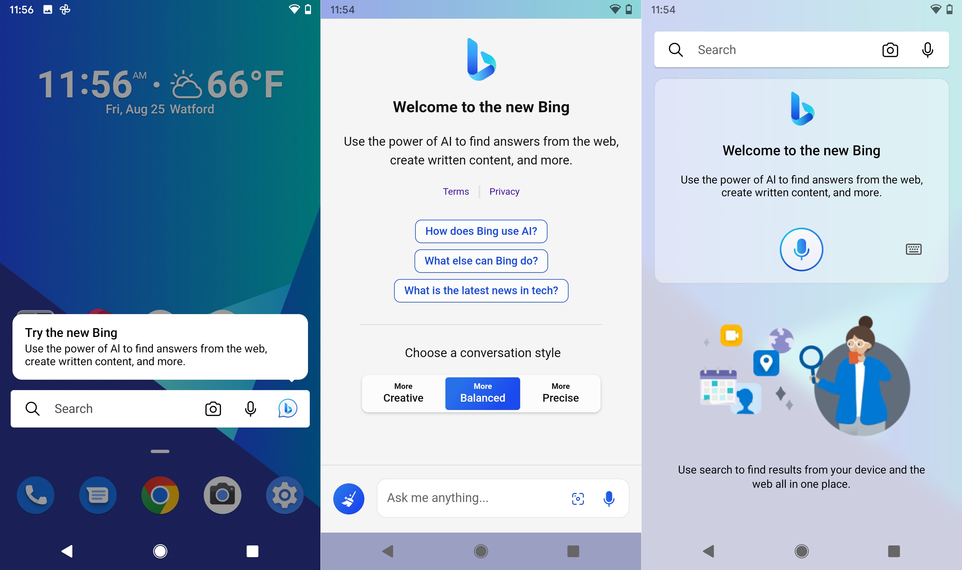 Microsoft Launcher with Bing Chat