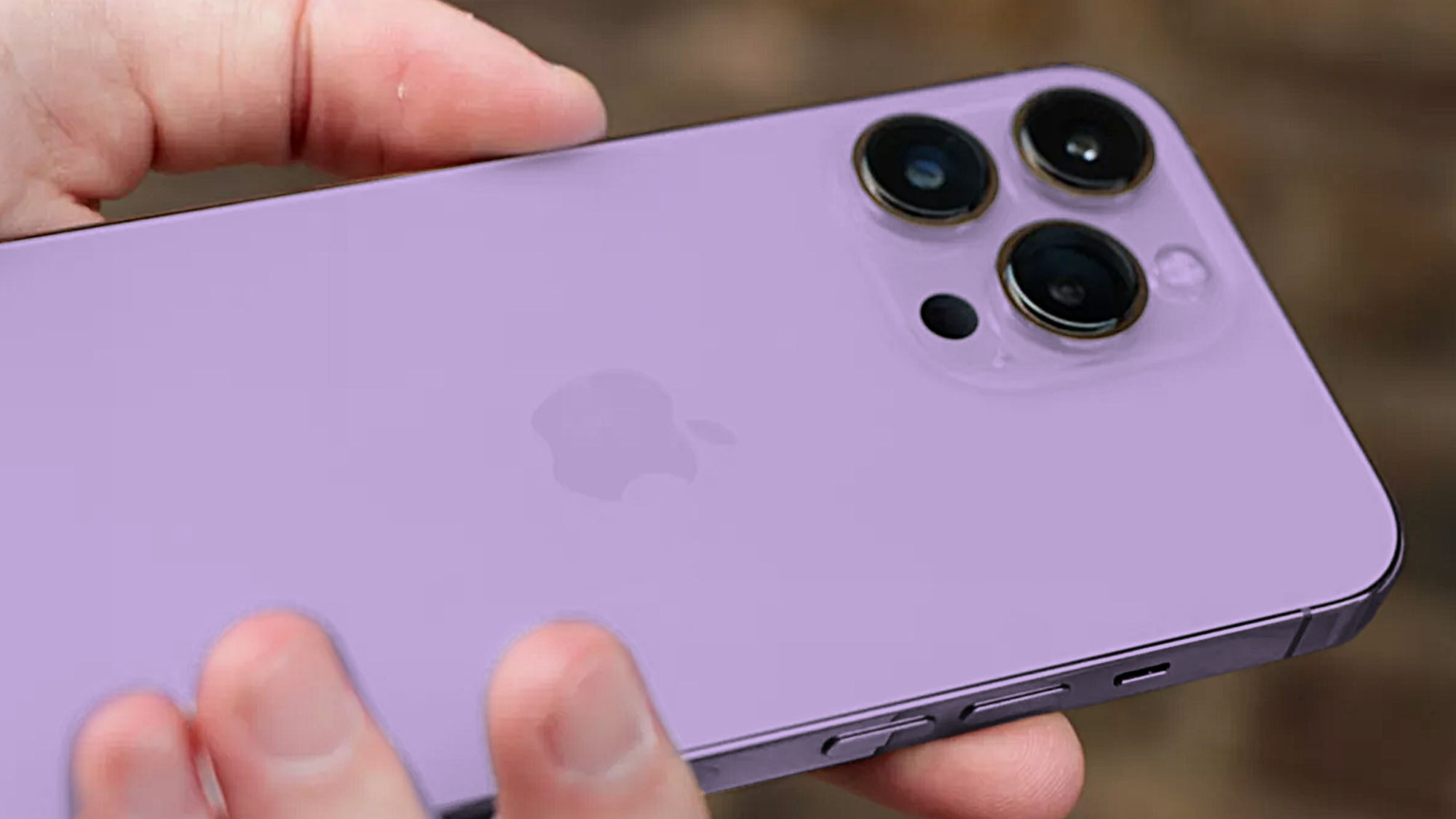 An iPhone 13 Pro photo edited to show a purple shade