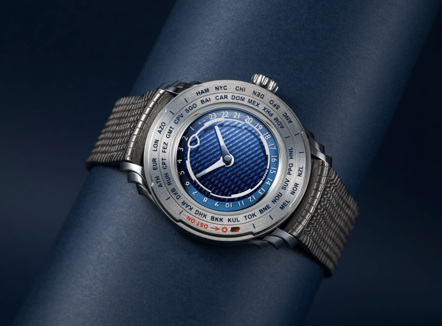 ming watch with blue face