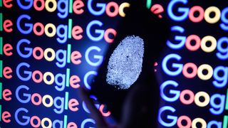 Fingerprint on phone with Google logo