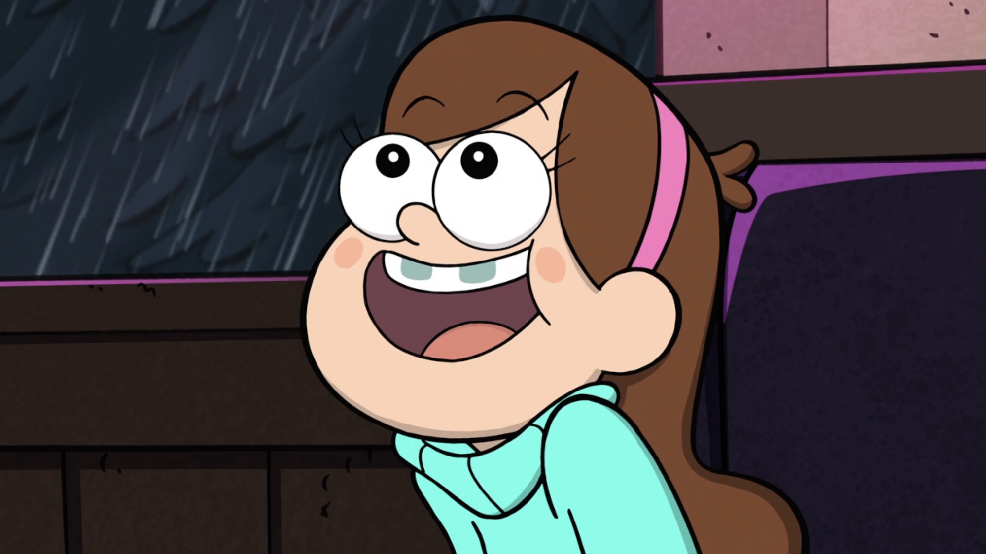 Mabel Pines smiling widely with big eyes in Gravity Falls Season 2