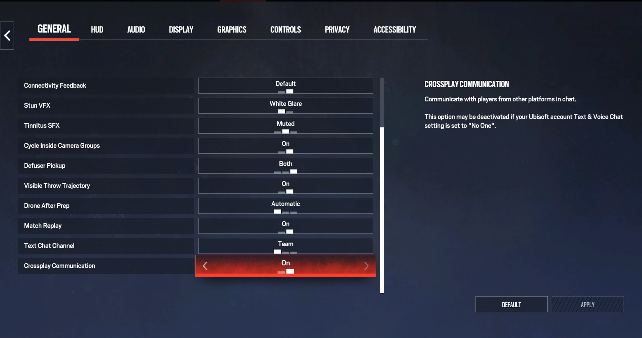 Rainbow Six Siege X crossplay settings on PC