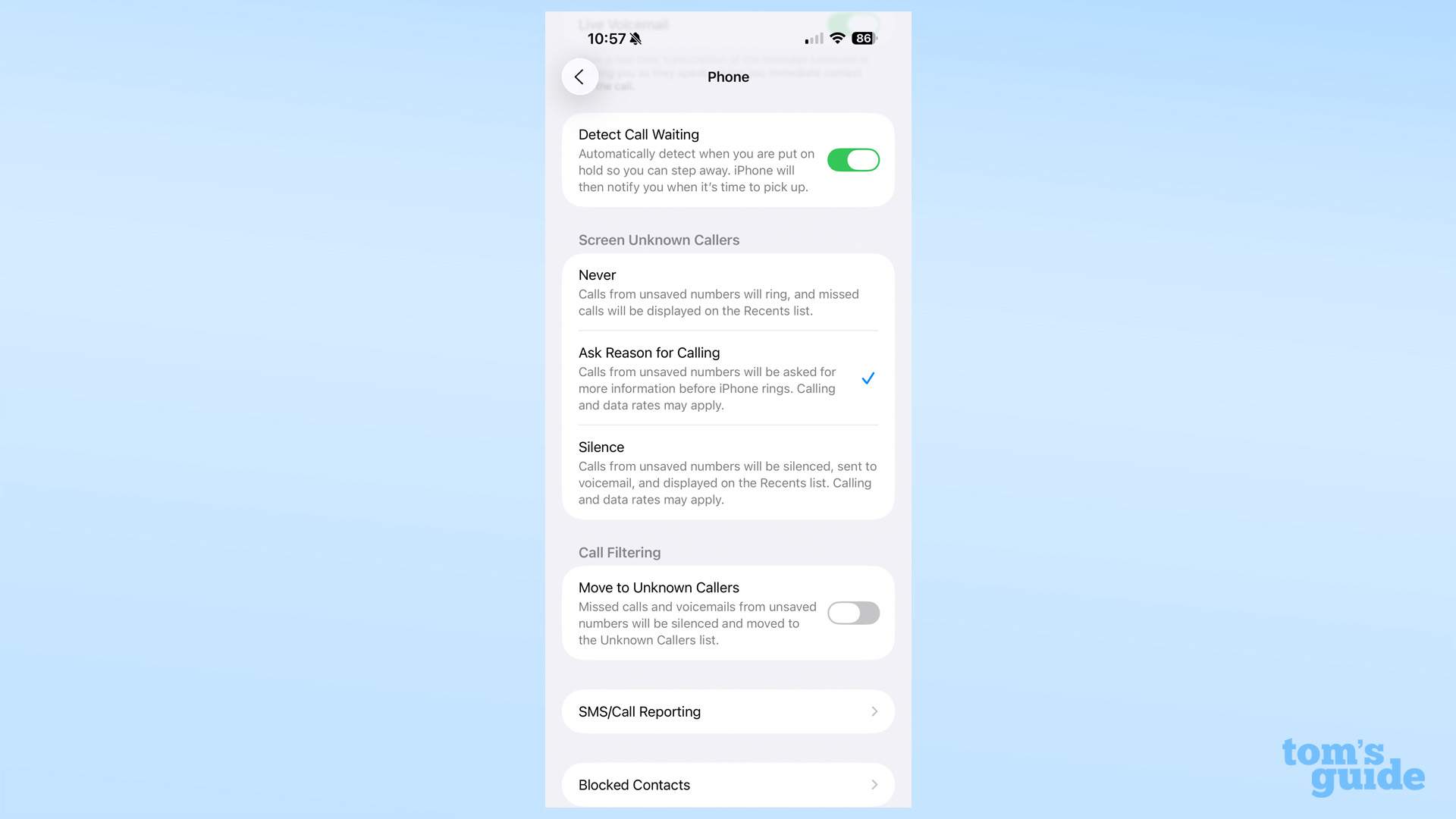 iOS 26 beta 4 call screening settings