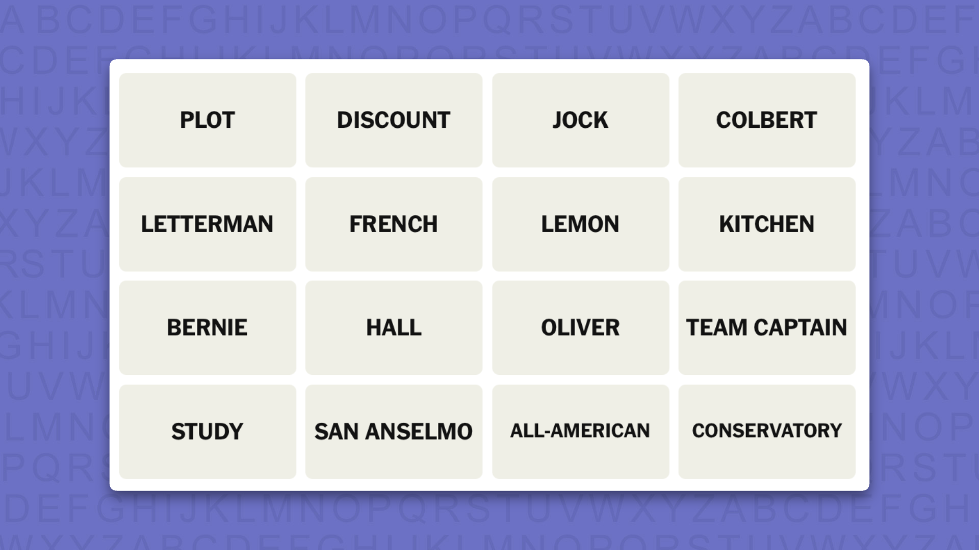 NYT Connections hints for game 1122 on a purple background