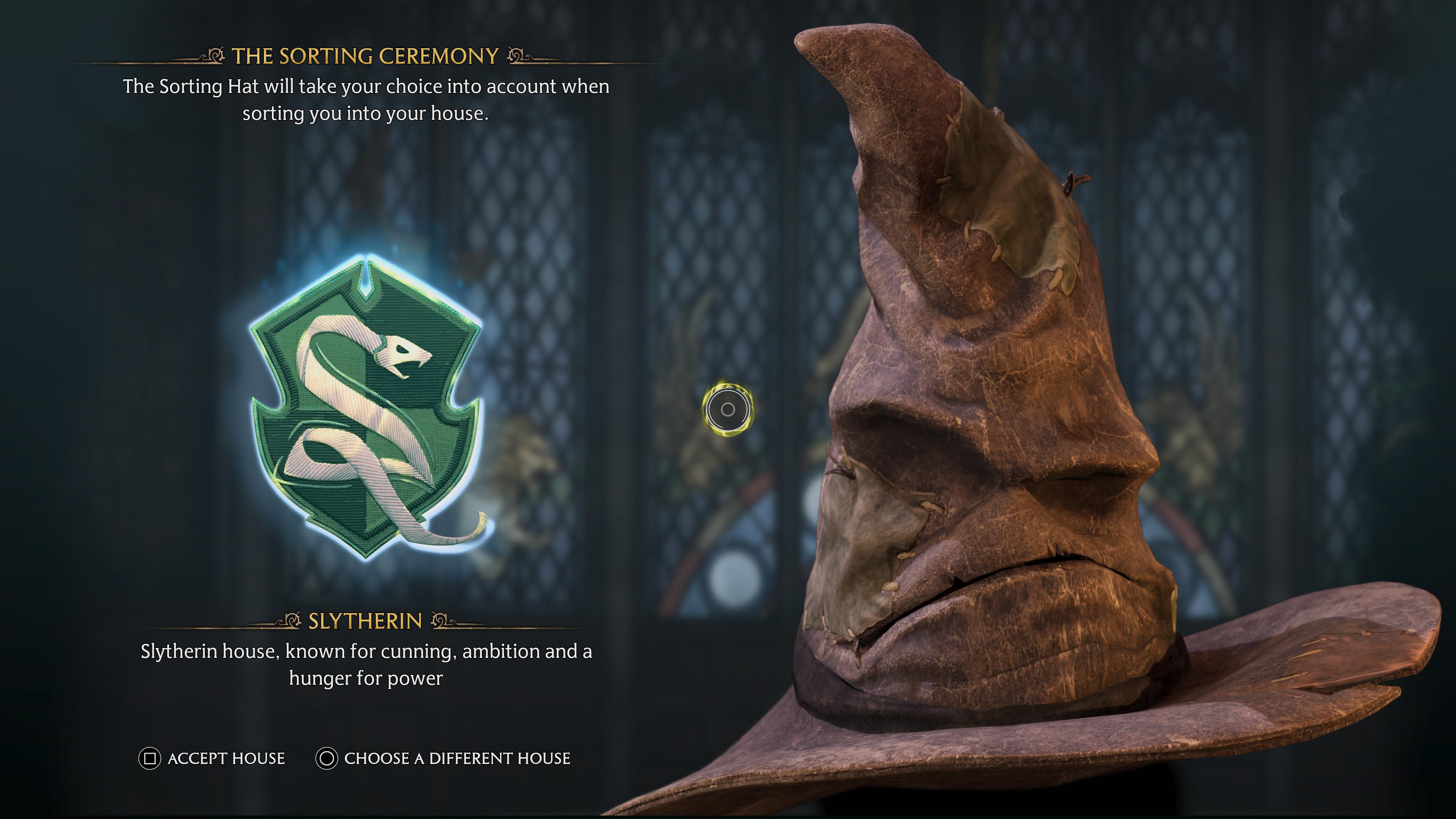 hogwarts legacy sorting hat, can choose another house