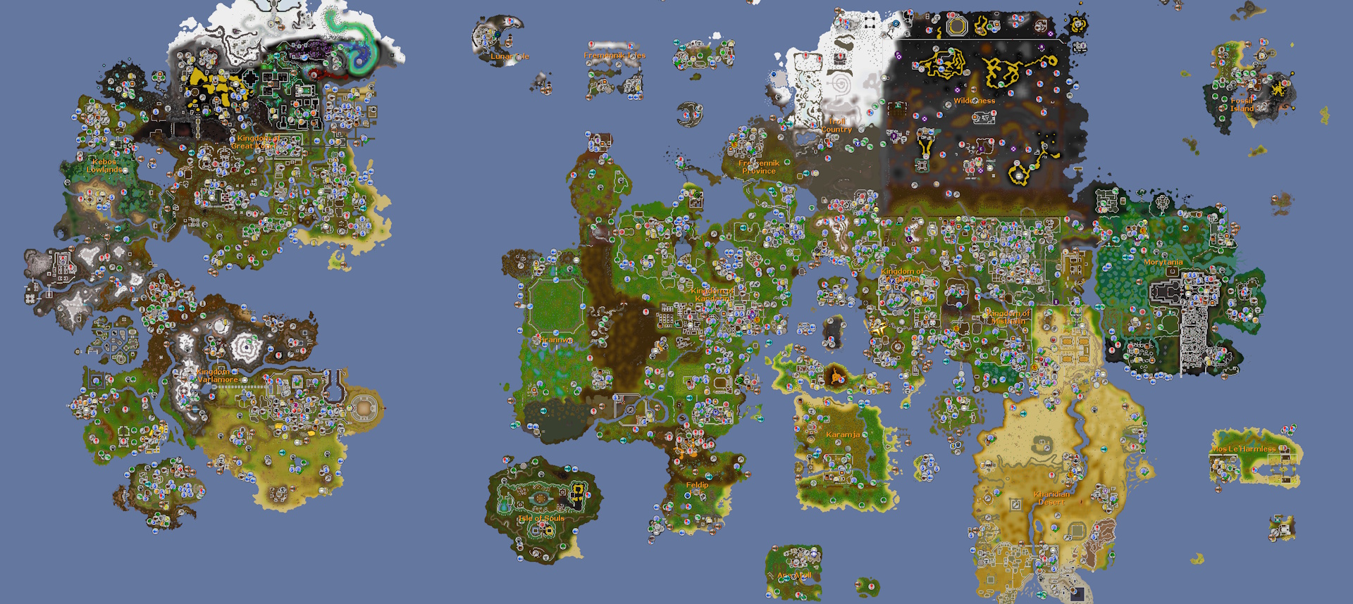 Old School RuneScape completed world map