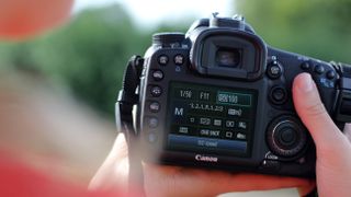 Canon DSLR camera ISO menu