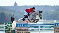 Christian KUKUK riding CHECKER 47 for GER during the Jumping Individual Qualifier Competition at the Paris 2024 Olympic Games held on the Etoile Royal Esplanade in the grounds of the Palace of Versailles (Ch&acirc;teau de Versailles) in Versailles just outside Paris in France between the 25th July and 6th August 2024
