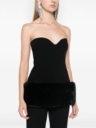 Magda Butrym, faux-fur trim corset