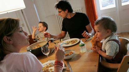 A family eating