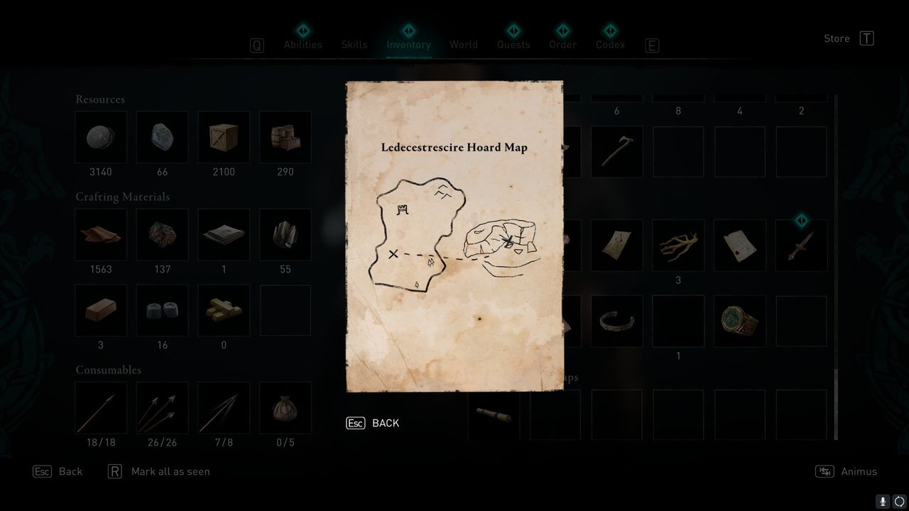AC Valhalla treasure hoard locations